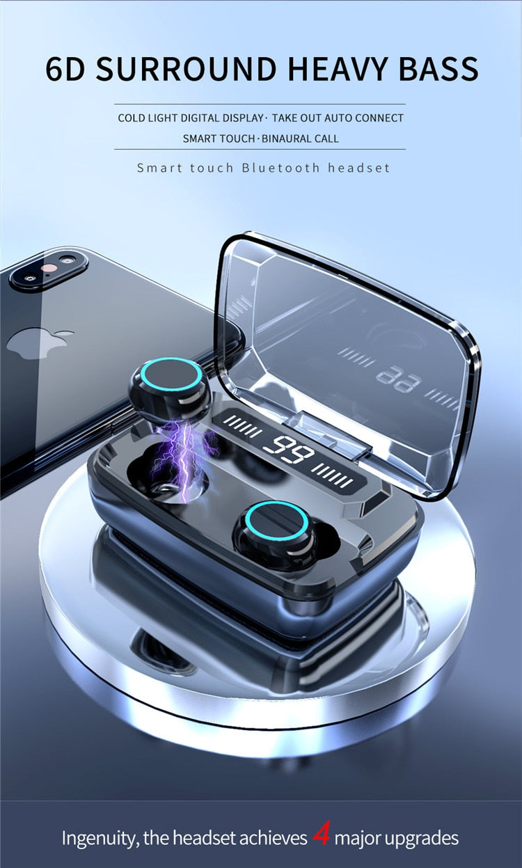 GettyGetty™ Wireless Earphones Bluetooth LED Display